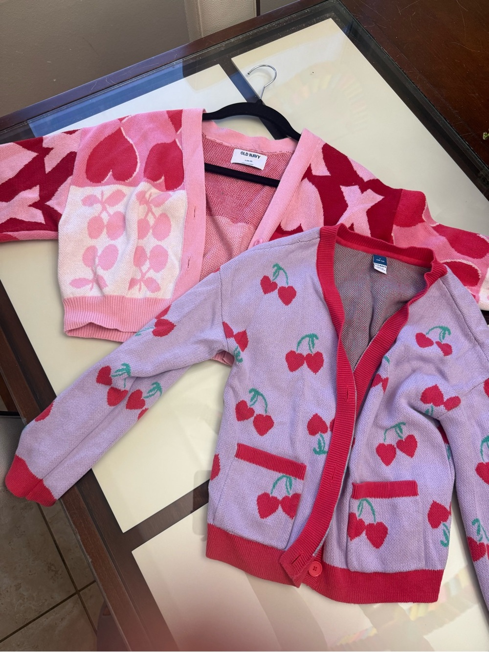 Old Navy Lavender & Pink Cherry Cardigan for Girls - Picture 1 of 5